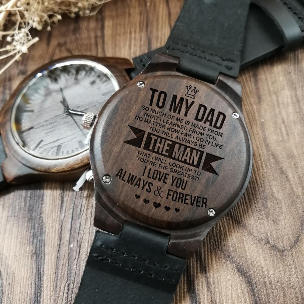 À mon père - je t'aime - Wooden Watch