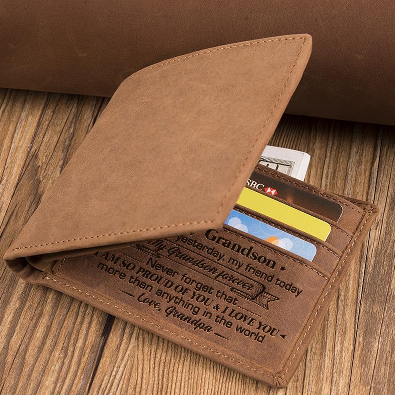 Grandpa To Grandson - I Love You More Than Anything In The World - Bifold Wallet