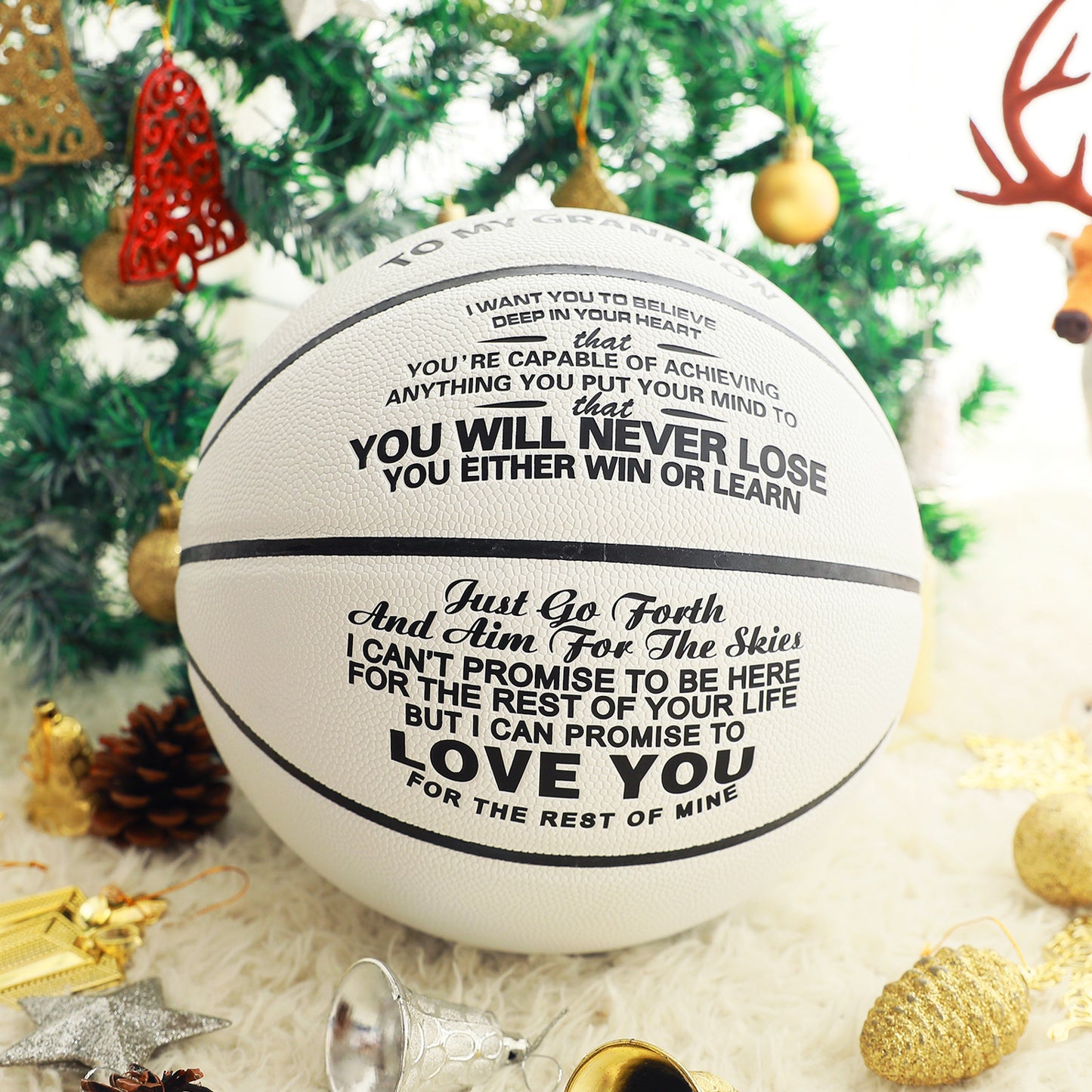 To My GrandSon - You Will Never Lose - Basketball White