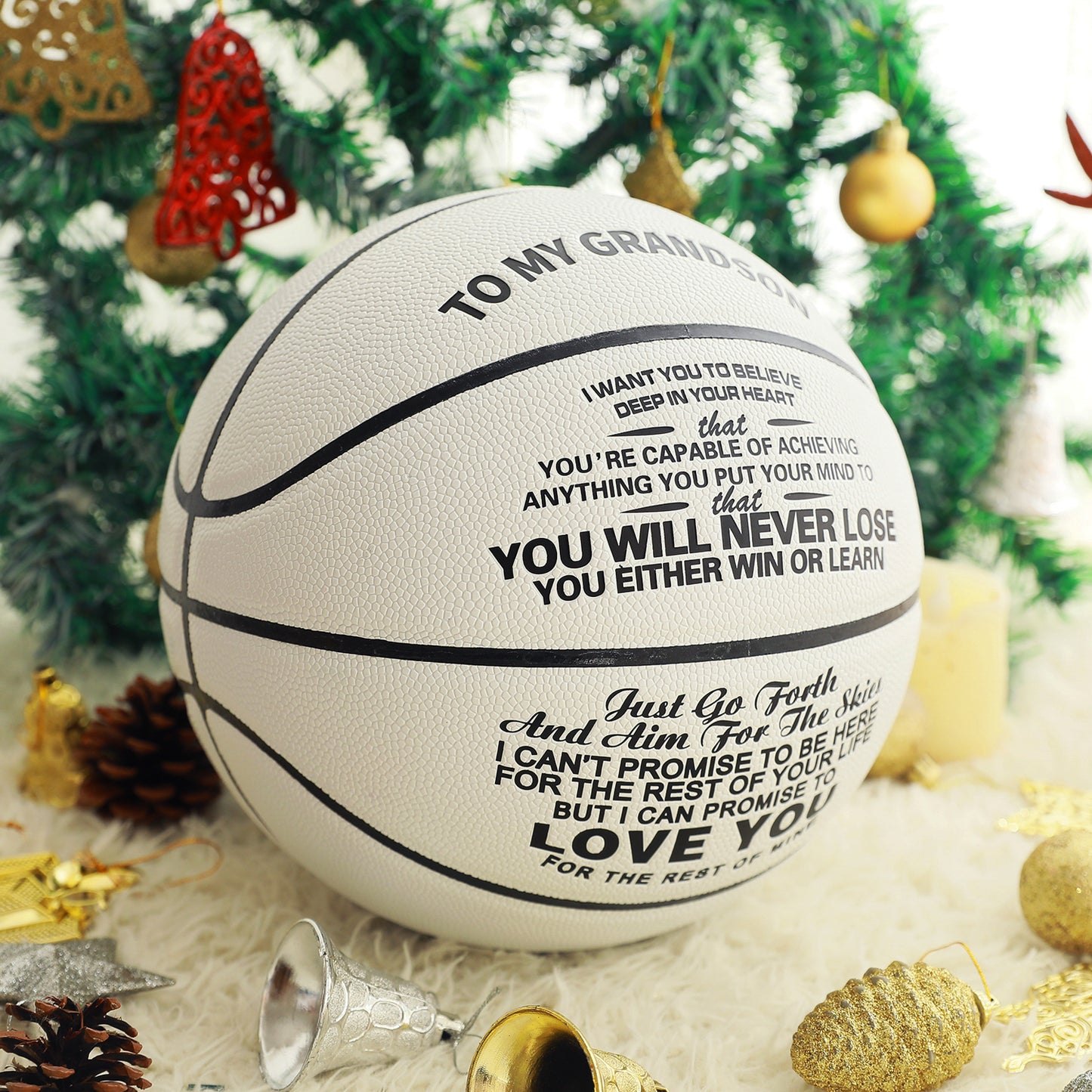 To My GrandSon - You Will Never Lose - Basketball White