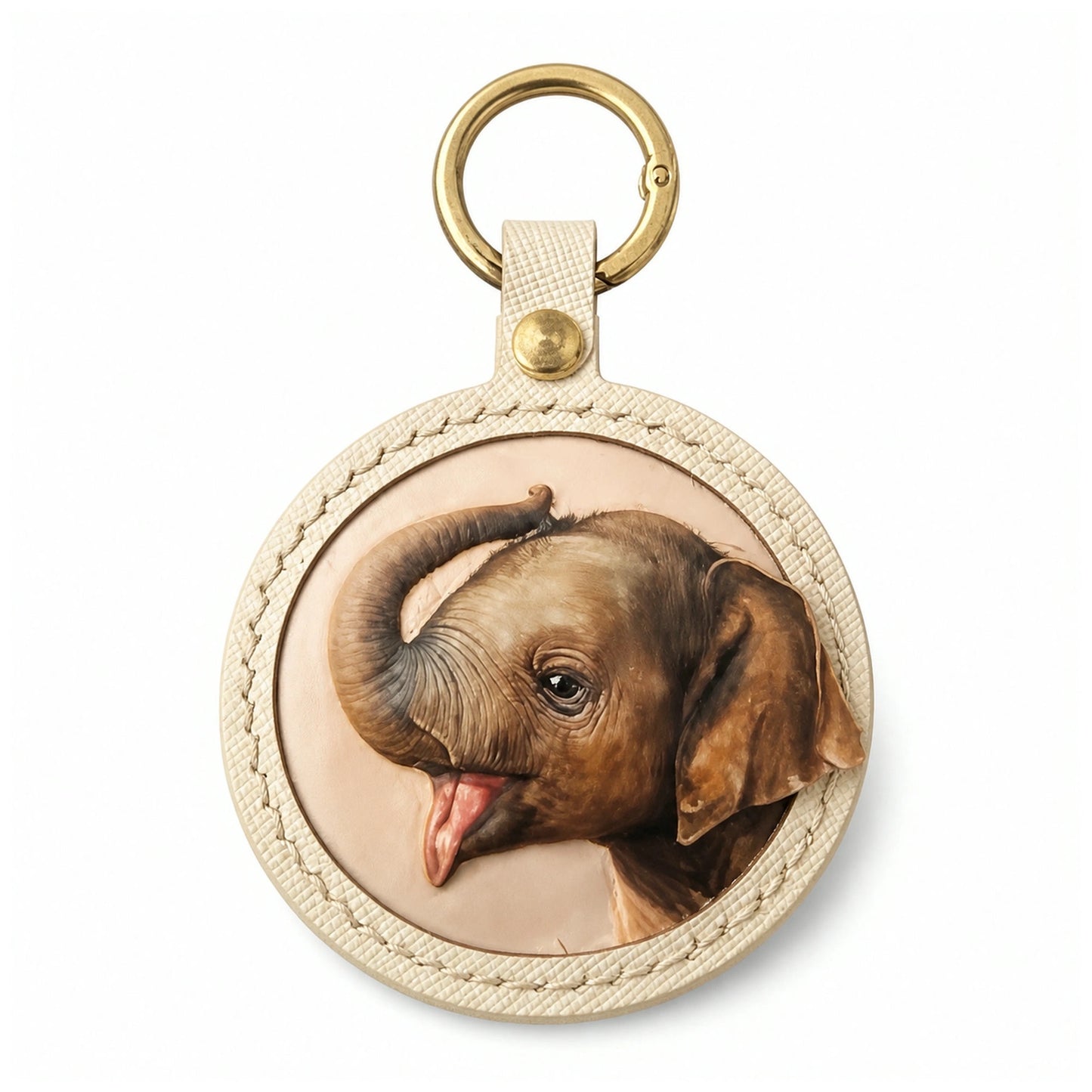 Custom Handmade Leather Pet Portrait Keychain