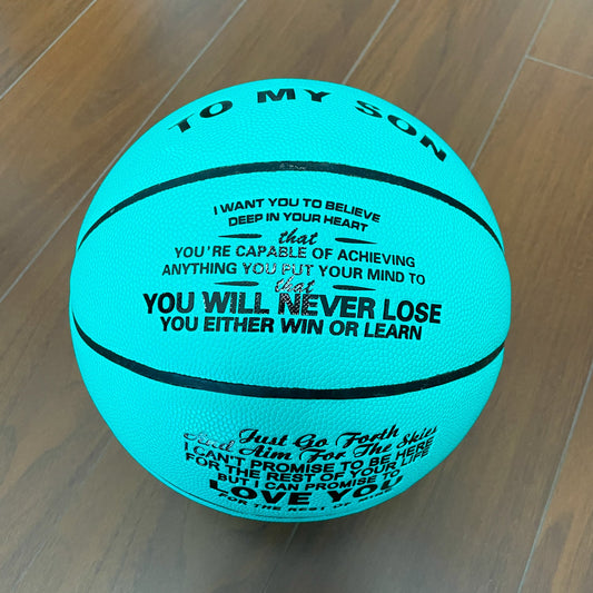 Dad To Son - You Will Never Lose -  Basketball Light Blue