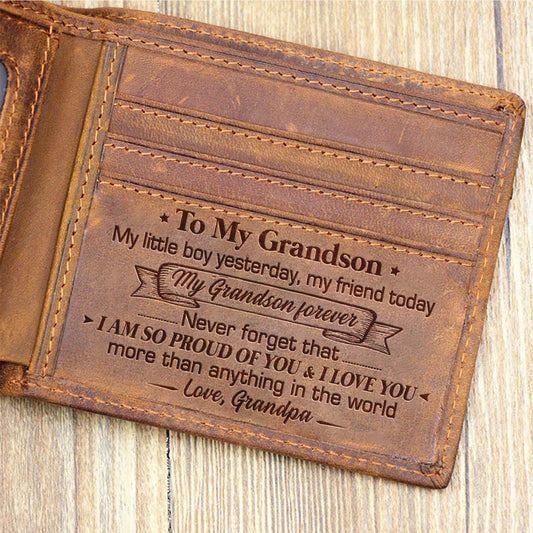 Grandpa To Grandson - I Love You More Than Anything In The World - Bifold Wallet