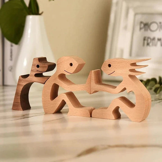 L'amour entre vous et votre ami à fourrure - cadeau pour les amoureux des animaux de compagnie - sculptures en bois pour animaux de compagnie