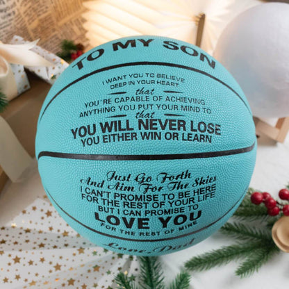 Dad to Son - You Will Never Lose - Basketball Light Blue