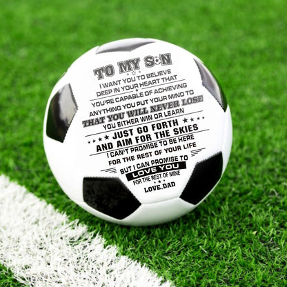 Papa à fils - je t'aime - ballon de football