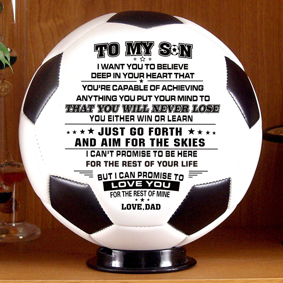 Papa à fils - je t'aime - ballon de football