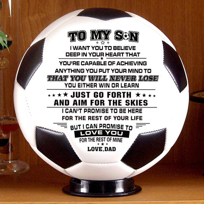 Papa à fils - je t'aime - ballon de football