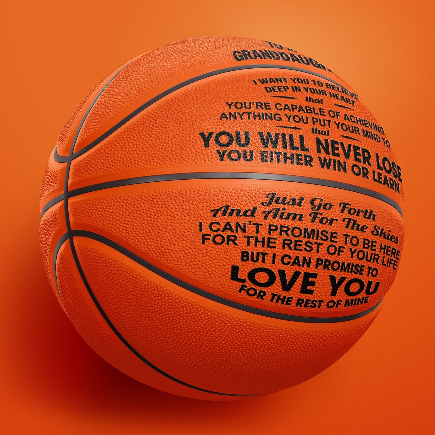 To My GrandDaughter - You Will Never Lose - Basketball