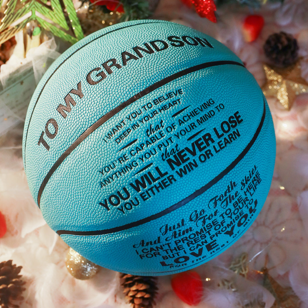 To My GrandSon - You Will Never Lose -  Basketball Light Blue