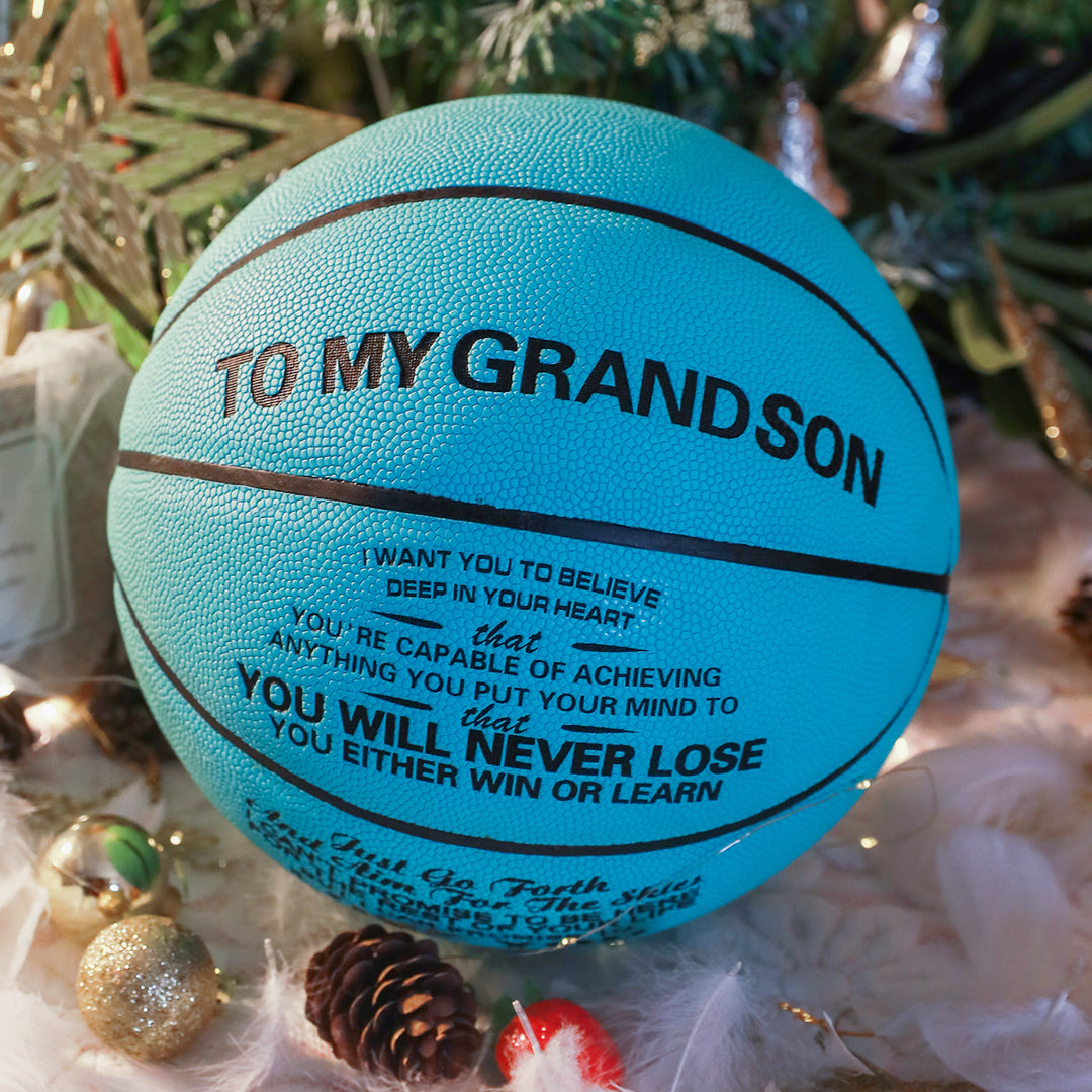 To My GrandSon - You Will Never Lose -  Basketball Light Blue