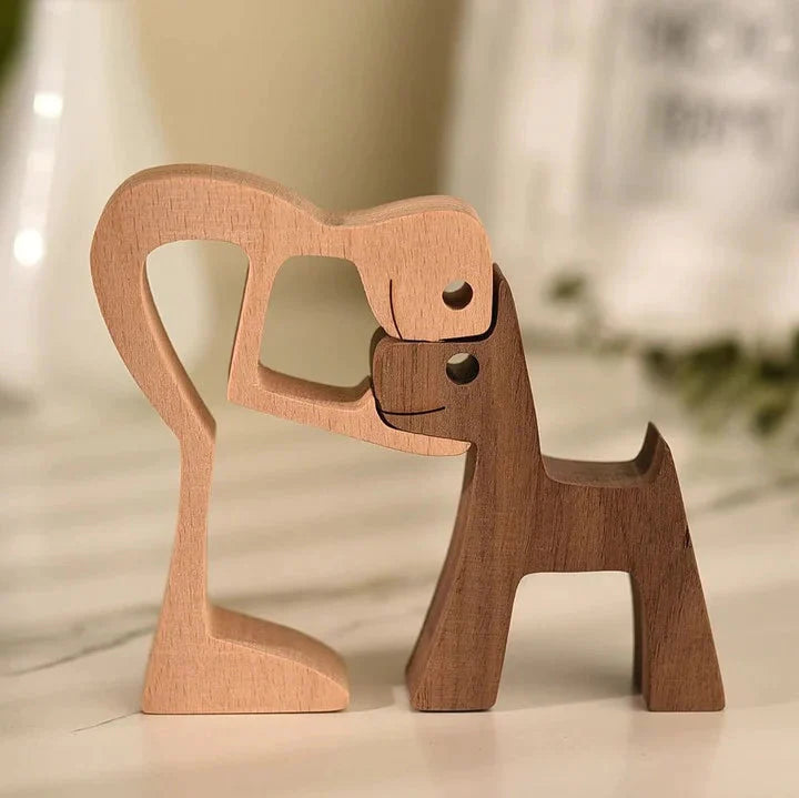 The Love Between You And Your Fur-Friend - Gift For Pet Lovers - Wooden Pet Carvings