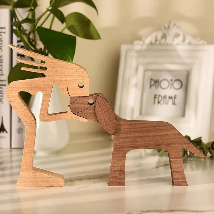 The Love Between You And Your Fur-Friend - Gift For Pet Lovers - Wooden Pet Carvings